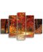 Homemania Muurafbeelding Avenue met bomen, 5 stuks, natuur en landschappen per woonkamer, meerkleurig, 95 x 0,3 x 60 cm, HM205MDF005, MDF
