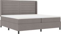 vidaXL Boxspringbed met kussens en hoofdbord, taupe, 200 x 200 cm, stof