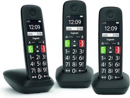 Gigaset E290 Trio Senioren DECT telefoon - Zwart