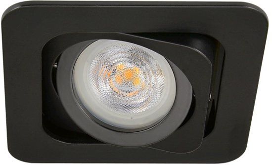 Philips LED inbouwspot Aquila - Vierkant Zwart - Dimbaar - 4W - Extra Warm Wit