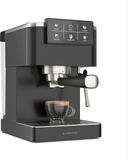 Klarstein SteelPresso Touch-espressomachine – 20 bar, 1350 W, roestvrij staal, melkopschuimer, touchscreen, watertank van 1,5 l, cappuccino- en lattemachine, compact design