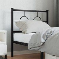 vidaXL Tête de Lit Métal Noir 80 cm