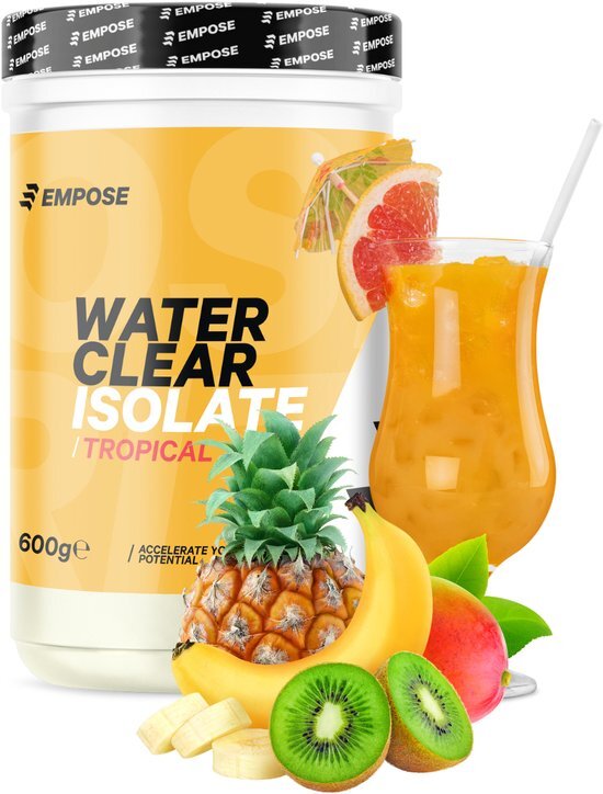 Empose Nutrition Water Clear Isolate - Proteine Ranja - Eiwit Poeder - Eiwitshakes - Whey-Isolaat - Proteine poeder - Suikervrij/Vetvrij - 600 gr - Tropical