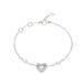 GUESS Beloved Heart & Pearls Chain Bracelet Rhodium zilverkleurig