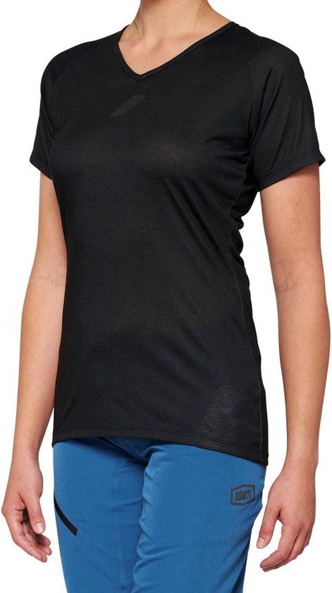 100% Airmatic Jersey met korte mouwen Dames, zwart - 0841269189606
