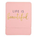Draeger Paris Life is Beautiful Zakspiegel, met roze etui, vierkante make-upspiegel om mee te nemen, ideaal voor thuis en op reis, 9 x 7 cm, gepersonaliseerd cadeau, voor elke gelegenheid