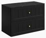 3xE living Meuble de salle de bain Suspendu sous lavabo 80 cm, 2 tiroirs, Noir + Plan de travail Marbre Noir Royal, 80 x 46 x 58,6 cm