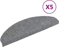 vidaXL Tapis d'escalier - Autocollant - 5 pièces - 65x21x4 cm - Gris clair