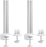 InLine® Slatwall montagezuilen aluminium, voor tafelmontagepaneel, set van 2, Wit