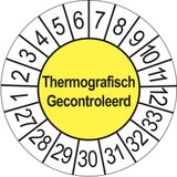 Keuringsstickers Ricard Keuringsstickers Thermografisch Gecontroleerd 2027 | 50 stuks, Ø 35 mm | Geel