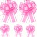Rubans cadeaux - Set de 5 - grands rubans à tirer de 15 cm pour mariage - anniversaire - rose