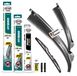 HEYNER® Set d'essuie-glaces pour RENAULT MEGANE IV Grandtour 04.2016 - 10.2026, Essuie-glace plat HYBRID, Avant et arrière, Aérodynamique et flexible, Revêtement nanographique
