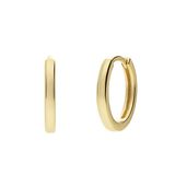 Lucardi Dames Zilveren goldplated oorringen met zirkonia 15mm