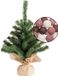 Jja Showroom And Head Office Mini kunstboompje groen - met lichtsnoer bollen mix rood - H45 cm