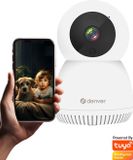 Denver Beveiligingscamera Indoor - Huisdiercamera - Camera met Nachtzicht - Tuya App - WiFi - Full HD - 1080P - Bewegingsdetectie - IIC215MK2 - Wit
