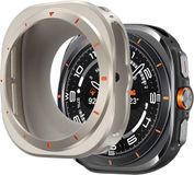 Bandz metalen hoesje geschikt voor Samsung Galaxy Watch Ultra / Ultra 2025 - case van hoogwaardig metalen materiaal - Robuuste bescherming (titanium kleur)