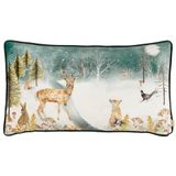 Evans Lichfield Kussenhoes met fluwelen biezen voor herten, 30 x 50 cm