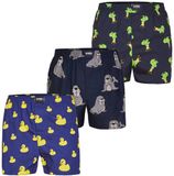 Happy Shorts Boxershorts Heren Met Print 3-Pack - Maat M