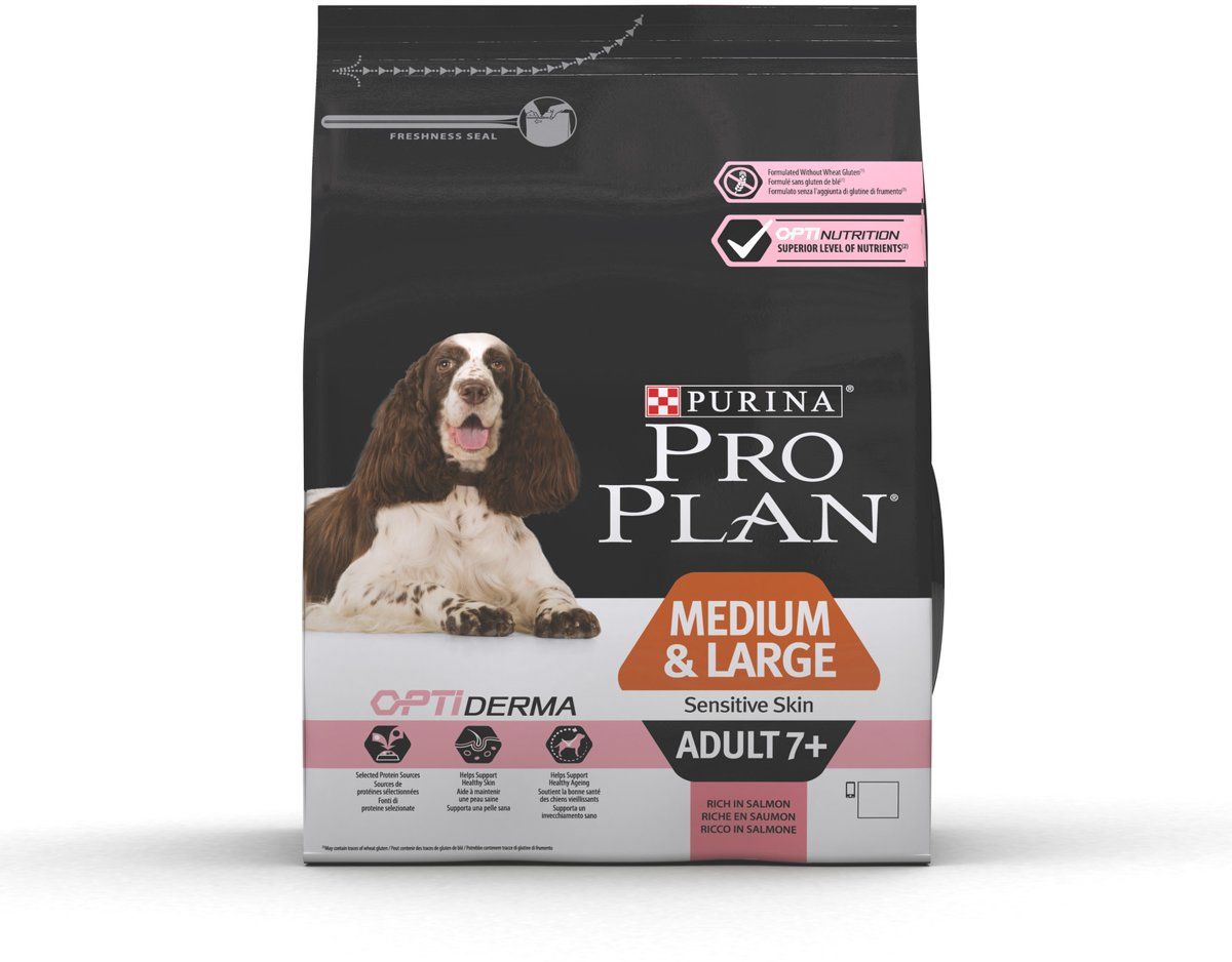 PRO PLAN Medium & Large Adult 7+ - Sensitive Skin Zalm Met Optiderma - 3 kg