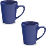 Merkloos / Sans marque 2x Drinkbeker/mok blauw 350 ml - Keramiek