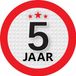 Bellatio Decorations 5 jaar leeftijd sticker - rond - Dia 9 cm