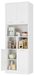 Armoire de salle de bain haute - Armoire de rangement avec portes et étagères ouvertes - 180,5 x 60 x 40 cm - Bois mélaminé - Moderne - Blanc