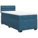 vidaXL Boxspringbed met matras, velours, bleu foncé, 80x200 cm