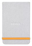RHODIA 194344C Notitieboek, hardcase, webnotepad, zilver, A6, gelinieerd, 192 pagina's afneembaar, licht papier, ivoorkleurig, 90 g/m², bladwijzer, elastische sluiting, omslag van kunstleer, Rhodiarama