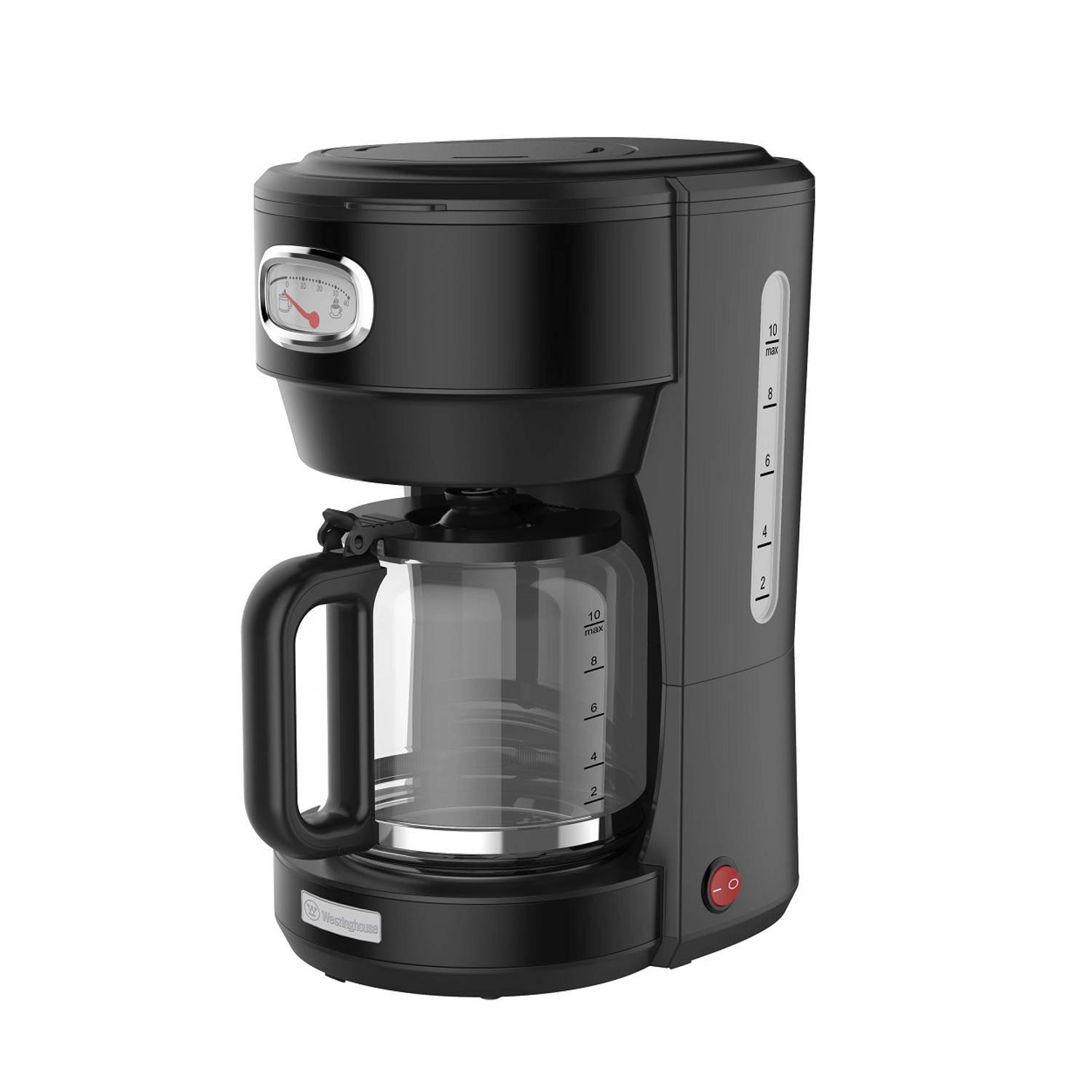 Westinghouse Retro Serie - Koffiezetapparaat - Filterkoffie Machine - Zwart - Met Herbruikbare Filter - 10 Koppen Koffie zwart