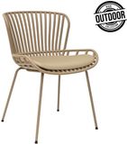 Kick Collection KICK® LOT Tuinstoel – Zonder Armleuningen – Met Zitkussen – Kunststof – Beige