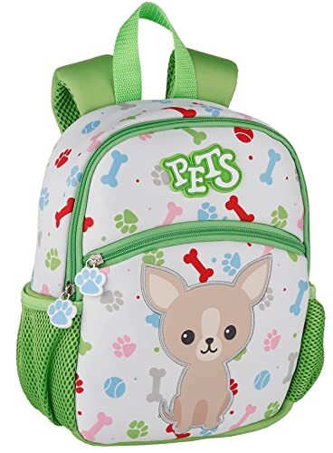 Toy Bags Pets Kinderrugzak - Chihuahua Ontwerp - Hoofdcompartiment en voor- en zijvakken - Ideaal voor kleuterschool - Neopreen Stof - Gewatteerde rug en handvaten - 29 x 9 x 21 cm -