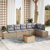 Stade toulousain Maison Exclusive - Tuinset met 7 delen. Beige en lichtgrijs polyrotan