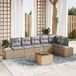 Stade toulousain Maison Exclusive - Tuinset met 7 delen. Beige en lichtgrijs polyrotan