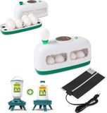 UNIEGG Systems™ UniEgg™ Premium WonEgg Luxe Trein Broedmachine (Wit) Broedpakket voor eieren met ingebouwde schouwlamp, inclusief warmtemat en slimme voer- en drinkbak