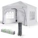 VOUNOT® Tuinpaviljoen 3x3m met 4 Zijwanden & 4 Zandzakken, Pop-Up Inklapbare Partytent, Waterdicht en UV-bestendig Paviljoen, Feesttent met Draagtas, Wit