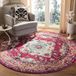 SAFAVIEH Monaco Collection Boho tapijt voor woonkamer, eetkamer, slaapkamer, korte pool, roze en multi, 200 x 200 cm