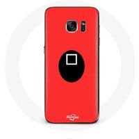 Maniacase Hoesje voor Samsung Galaxy S7 Inktvis Spel vierkant masker rode achtergrond