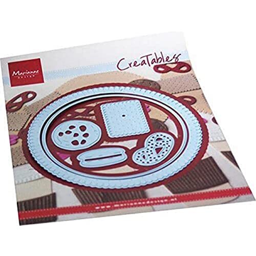 Marianne Design LR0715 Creatables stempel- en stanssjabloon, koekjesdekjes, voor handwerkprojecten, lichtblauw, 9,8 x 9,8 cm, 5 stuks