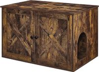 In And OutdoorMatch Kattenbak Annie - Kattenhuis - Met Deurtjes - Vintage Bruin/Zwart