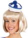 Merkloos Mini matrozen/zeeman hoedje - blauw/wit - op haarband - Carnaval verkleed accessoires