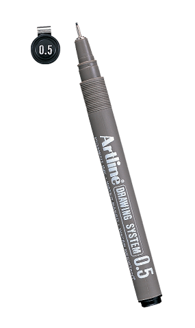 Artline EK-235 - Fijnschrijver - Zwart, Grijs, Metallic