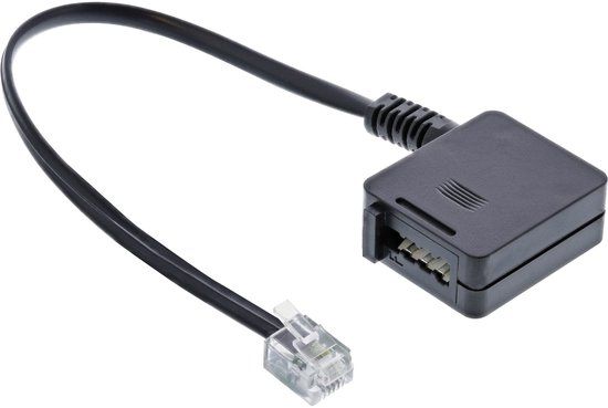 InLine TAE adapterkabel - RJ11 naar TAE-F - 0.2m - Zwart