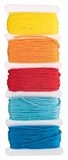 Rayher 53564990 katoenen garen "Stitch & Knot", regenboogtinten, 5 kleuren elk 10 m (50 m), kruissteekgarenset, borduurgarenset, knoopgaren, garen voor vriendschapsbanden
