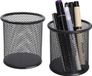 Marque non spécifiée Porte-stylos 2 Pièces - Organiseur de bureau rond - Métal noir pour bureau et école