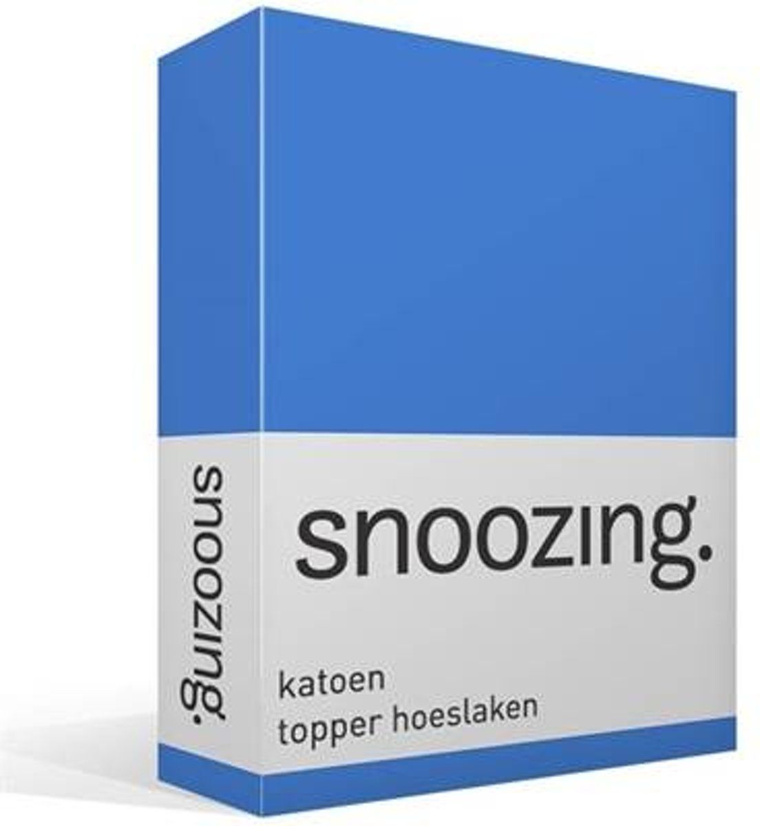 Snoozing Katoen Topper Hoeslaken Lits-jumeaux (160x210 cm) Blauw