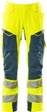 Mascot Accelerate Safe Broek met kniezakken 19079-511 - hi-vis geel/donkerpetrol - C46