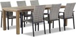 Lifestyle Garden Furniture Lifestyle Upton/Bristol 220 cm dining tuinset 7-delig stapelbaar, Grijs-antraciet, 6 zitplekken, Inclusief kussen, Wicker, Stoelen stapelbaar