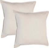 Atmosphera Bank/sierkussens Sophia - 2x stuks - 45 x 45 cm - polyester met rits