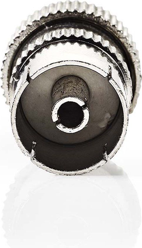 Nedis IEC (Coax) Connector - Recht - Female - Vernikkeld - 75 Ohm - Schroef - Diameter kabelinvoer: 7.0 mm - Metaal - Zilver - 2 Stuks - Doos