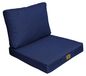 Coussin pour fauteuil effet lin déhoussable 50x50cm Bleu indigo